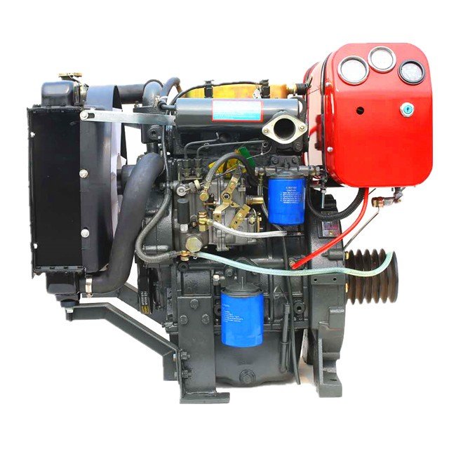 Elec Start Water-cooled 2cylinder Machinery Engine for Stationary Power Marine Engine